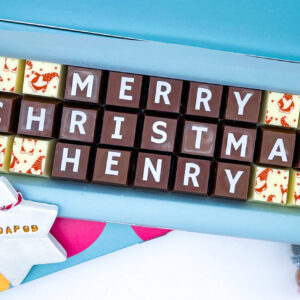 medium personalised Christmas Themed box of chocolates