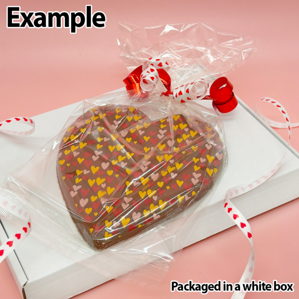 Large Solid Milk Chocolate Heart Gift With Flower Pattern - Image 3