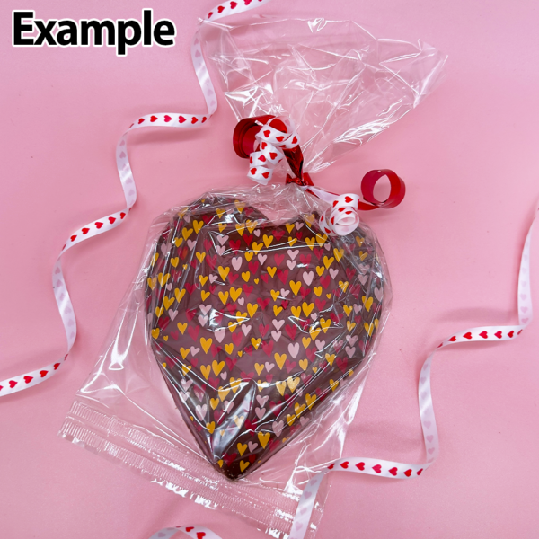 Large Solid Milk Chocolate Heart Gift With Flower Pattern - Image 2