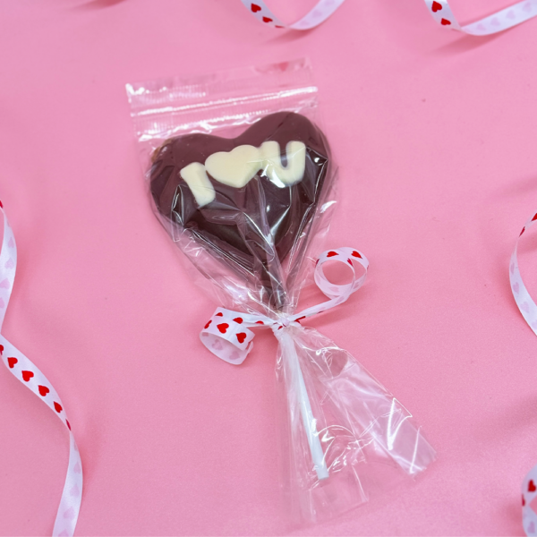 3D Heart Chocolate Lolly